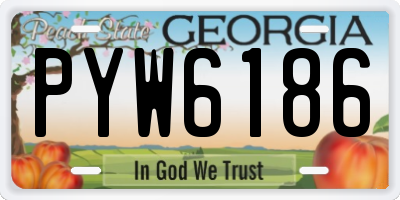GA license plate PYW6186