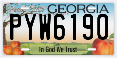 GA license plate PYW6190