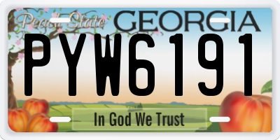 GA license plate PYW6191