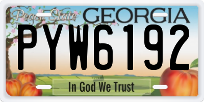 GA license plate PYW6192