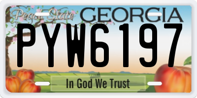GA license plate PYW6197