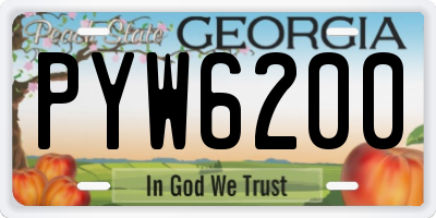 GA license plate PYW6200