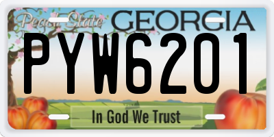 GA license plate PYW6201