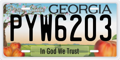 GA license plate PYW6203