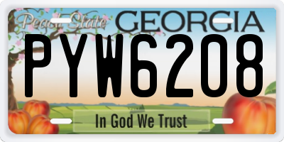 GA license plate PYW6208