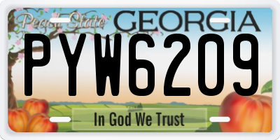 GA license plate PYW6209