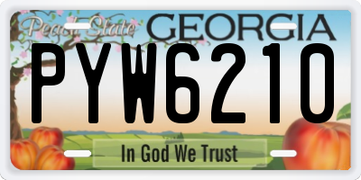 GA license plate PYW6210