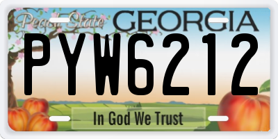 GA license plate PYW6212
