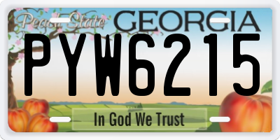 GA license plate PYW6215