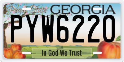 GA license plate PYW6220