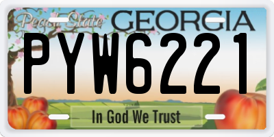 GA license plate PYW6221