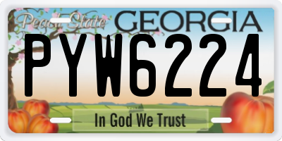 GA license plate PYW6224