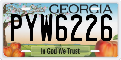 GA license plate PYW6226