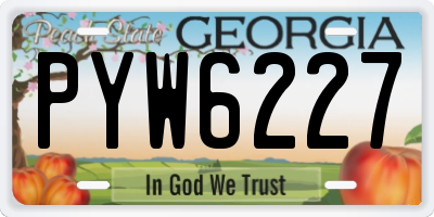 GA license plate PYW6227