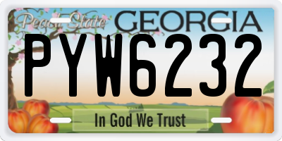 GA license plate PYW6232
