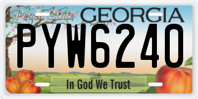 GA license plate PYW6240
