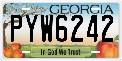 GA license plate PYW6242