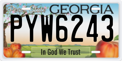 GA license plate PYW6243