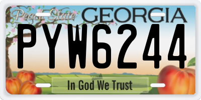 GA license plate PYW6244