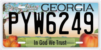 GA license plate PYW6249
