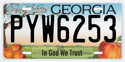 GA license plate PYW6253