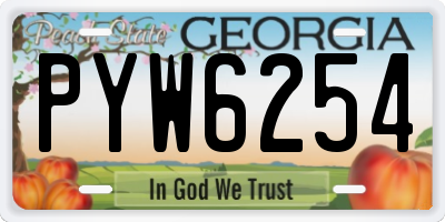 GA license plate PYW6254