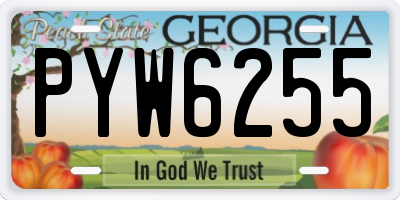 GA license plate PYW6255