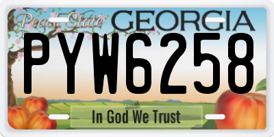 GA license plate PYW6258
