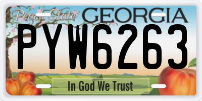 GA license plate PYW6263