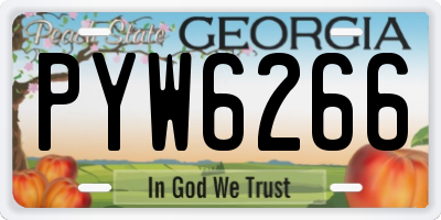 GA license plate PYW6266