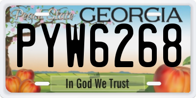GA license plate PYW6268