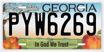 GA license plate PYW6269