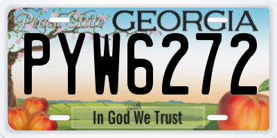 GA license plate PYW6272