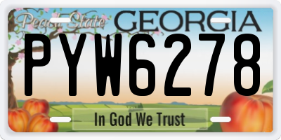 GA license plate PYW6278