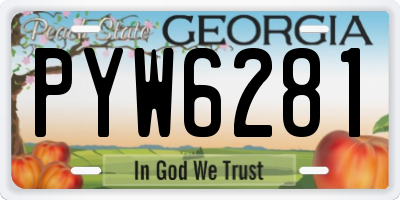 GA license plate PYW6281