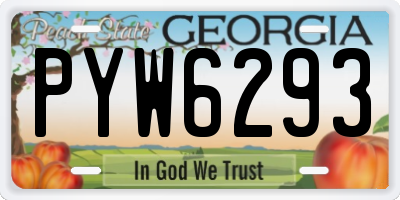 GA license plate PYW6293