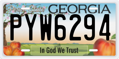 GA license plate PYW6294