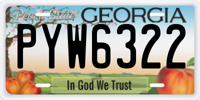GA license plate PYW6322