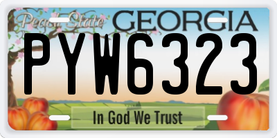 GA license plate PYW6323