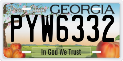 GA license plate PYW6332