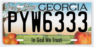 GA license plate PYW6333