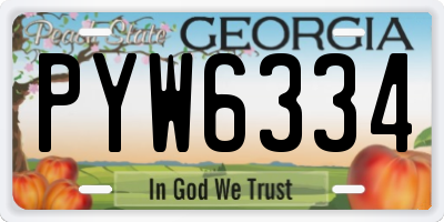 GA license plate PYW6334