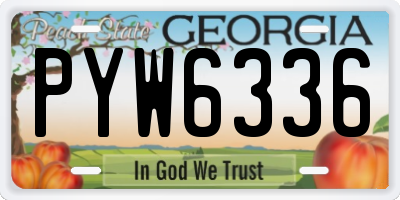 GA license plate PYW6336
