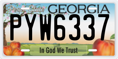 GA license plate PYW6337