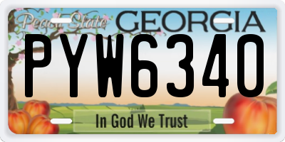 GA license plate PYW6340
