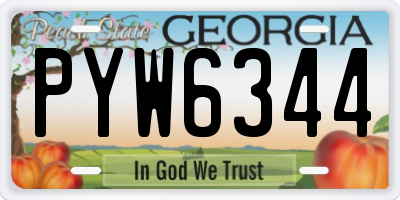 GA license plate PYW6344