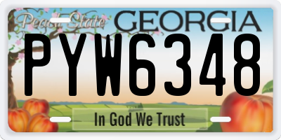GA license plate PYW6348