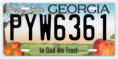 GA license plate PYW6361