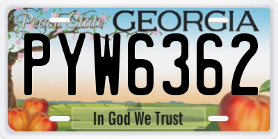 GA license plate PYW6362