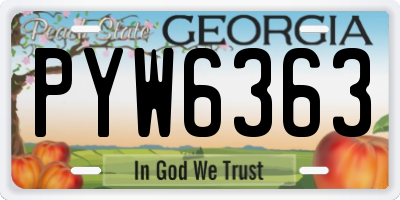 GA license plate PYW6363